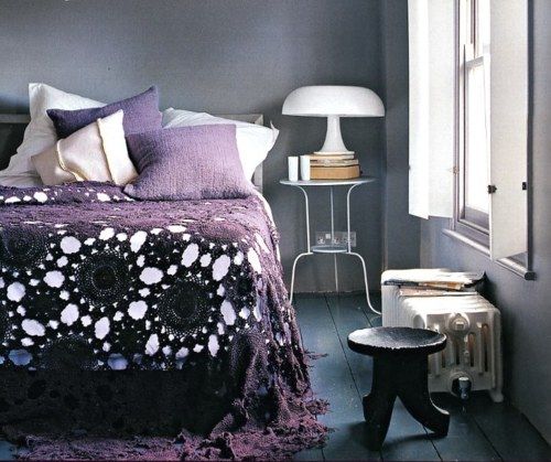 Moody Purple and Dark Gray - Bedroom Color Ideas